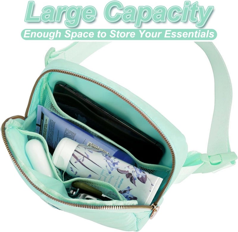 Uygafly Belt Bag Fanny Pack Crossbody Bags with Initials Letter Patch Cute Stuff Birthday Gifts for Teenager Girls Trendy Stuff for Teens | Light Green,A - Image 2